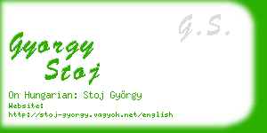 gyorgy stoj business card